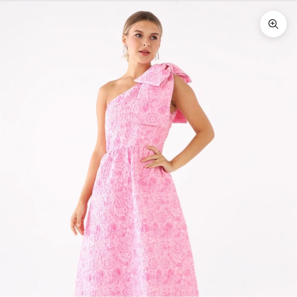 Abbey Glass Caroline Gown Pink Bubble Jacquard size XS worn once